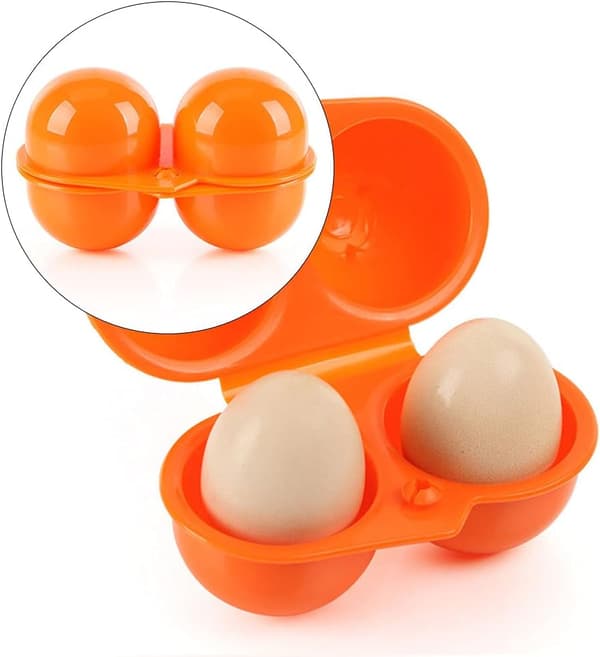 2 stk (Oransje+Blå) Bærbar Egg Oppbevaringsboks Eggbeskyttelse