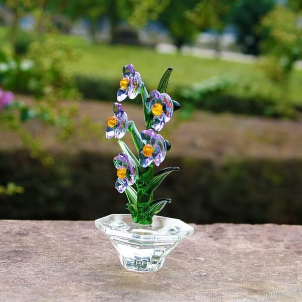 1 stk (lilla) Krystal Orkide Blomst Figur Solfanger Jul