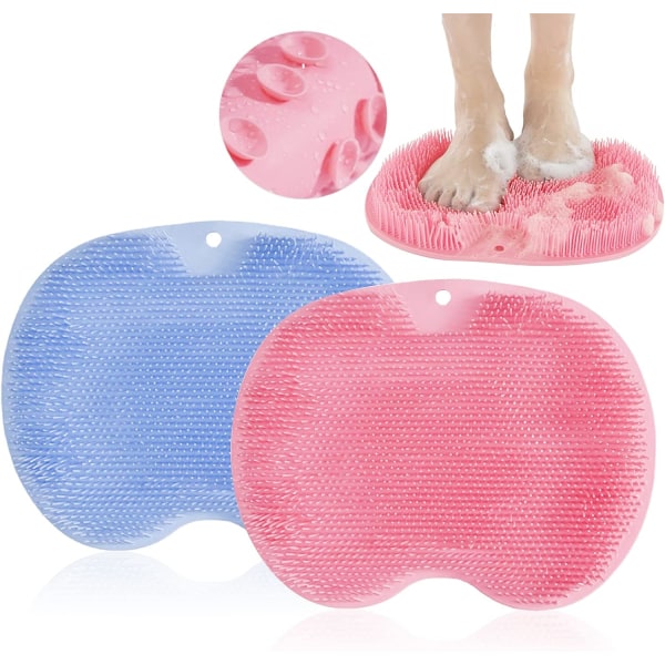 2Pcs Shower Foot Scrubber,Silicone Foot Brush Shower Foot