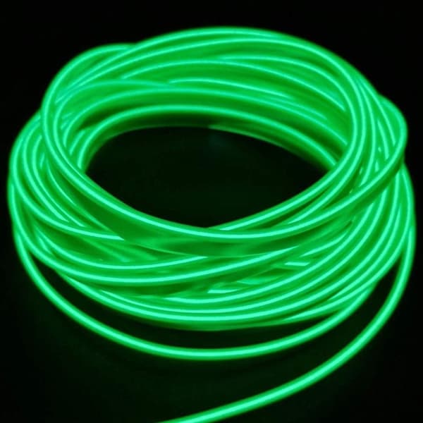 Neonlys, LED-lys til bilens interiør til jul, halloween, julepynt (3m/9ft, grøn)