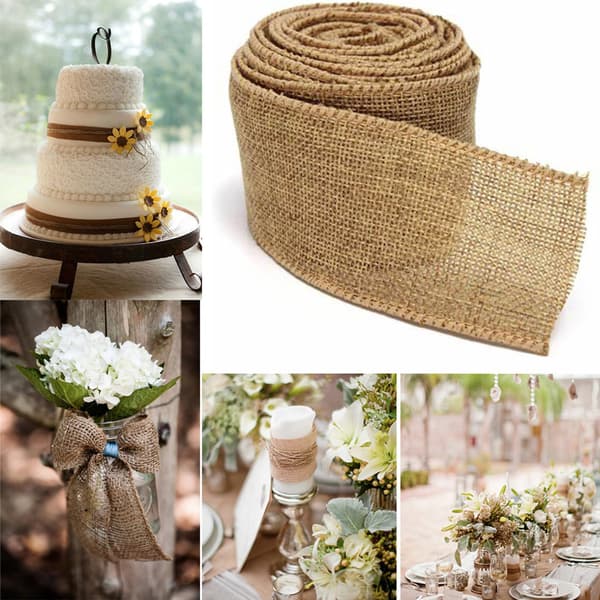 5 ruller af burlap bånd til DIY-håndværk