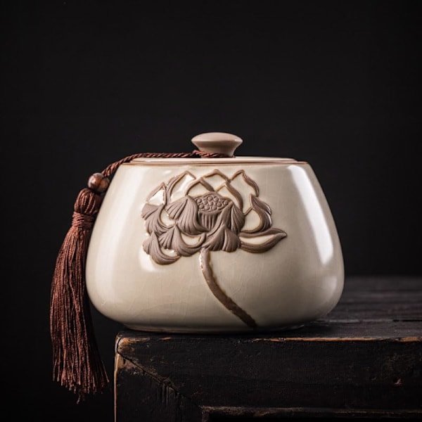 Teopbevaringskrukke, keramisk tekande, tekande, tekande, opbevaringskrukke, traditionel stil opbevaringskrukke tekande, keramisk te