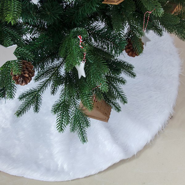 Joulukuusen jalustan peite 78 cm, Pehmeä pyöreä valkoinen joulukuusi