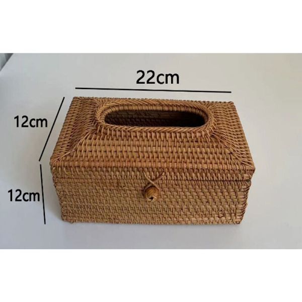 1 Rattan Servietbeholder Håndlavet Dekoration til Kontor