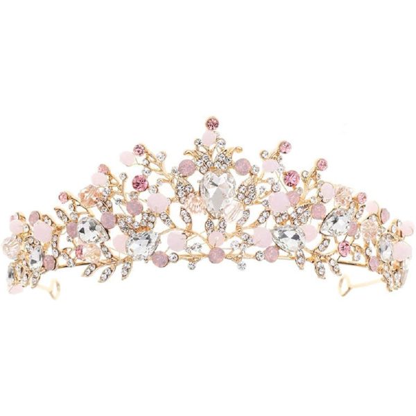 Pink Krystal Prinsesse Kostume Krone Pandebånd (egnet til