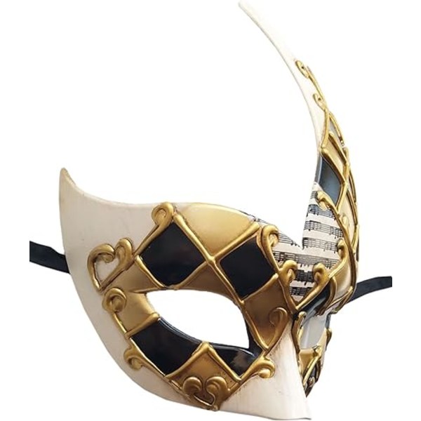 Maskeradmask för män (guld/svart), Mardi Gras Vintage Venetian