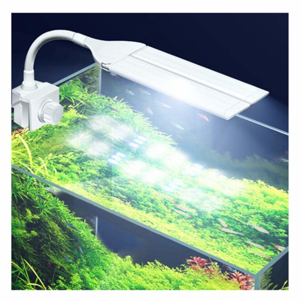 Akvarium LED-ljus, 3 lägen justerbar ljusstyrka 180° justerbart lampskal för korallrevs akvariumväxt