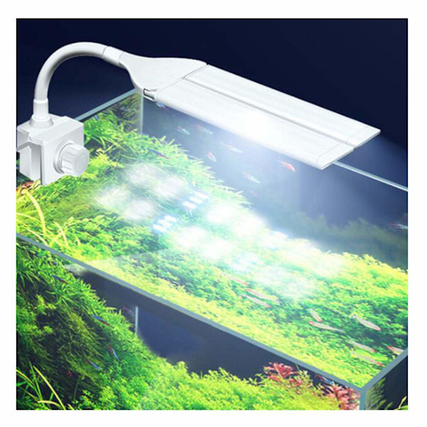 Akvarium LED-lys, 3 justerbare lysstyrketilstande, 180° justerbar lampeskærm til koralrev, fisketank og plantevækst