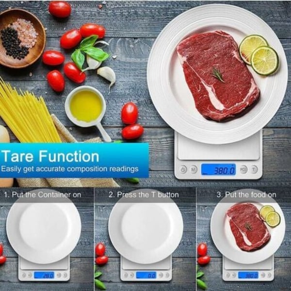 Köksskala, Elektronisk precisionsskala 0,1 g/3 kg, Liten smyckesskala