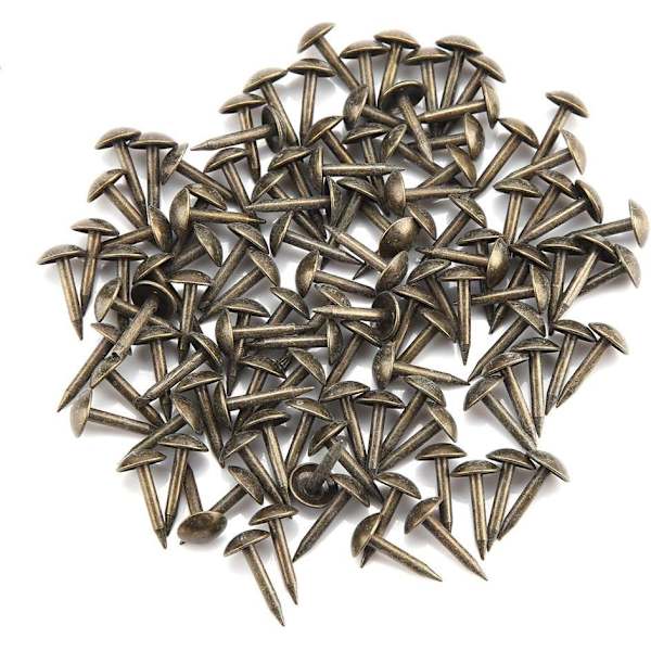100 stk. blanke boble-negle 6 * 12 mm antikke sofanegle