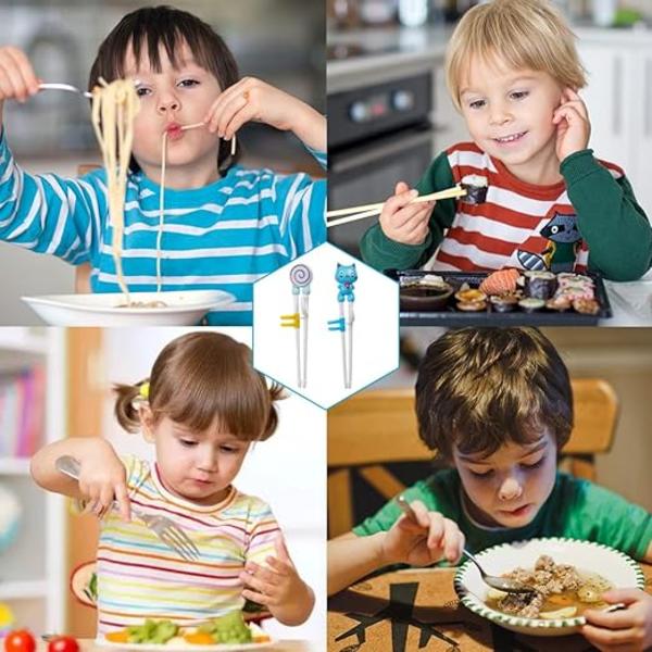 2 Par Rebrukbare Blå Tegneserie Pinner, Barnepinner,