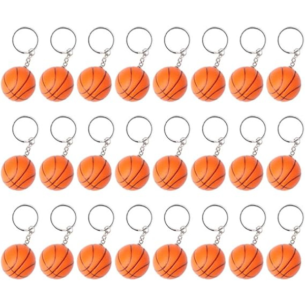 24 Pak Basketball Nøglering Sport Bold Nøglering Gave Skole