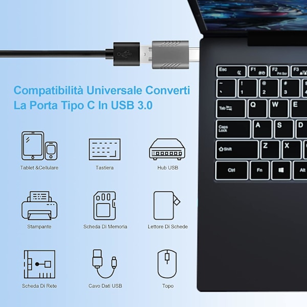 USB 3.0 til USB C Adapter, USB C Han til USB A Hun OTG