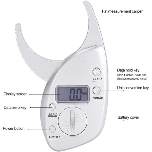 Kropsfedt Caliper Digital Kropsfedt Caliper Hudfold Caliper LCD