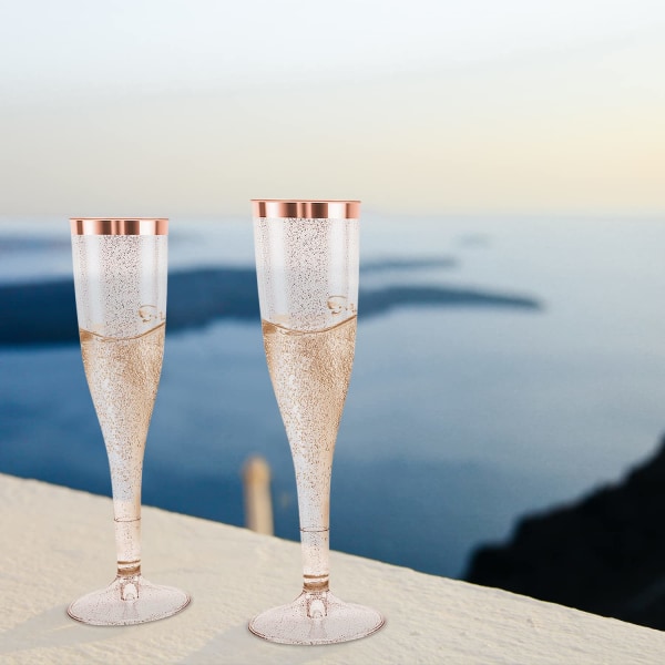 7 plastik champagneglas Bar bryllup bruser fest forsyninger