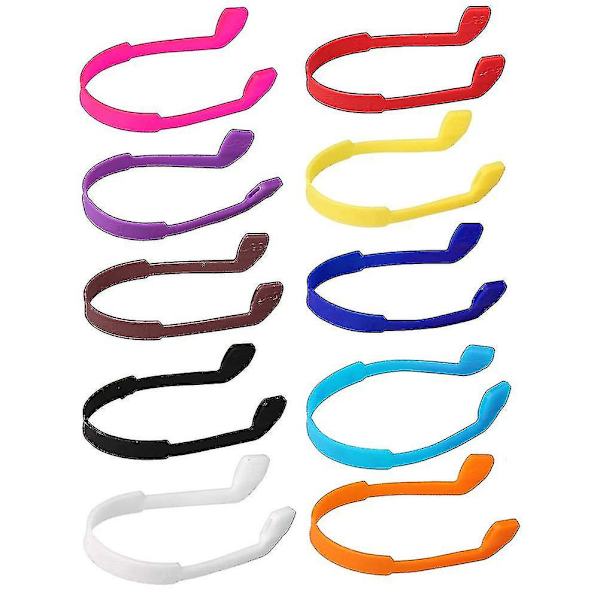 10-pack silikonögonglasögonband, halkfria barnögonglasögon solglasögonband (flerfärgade)