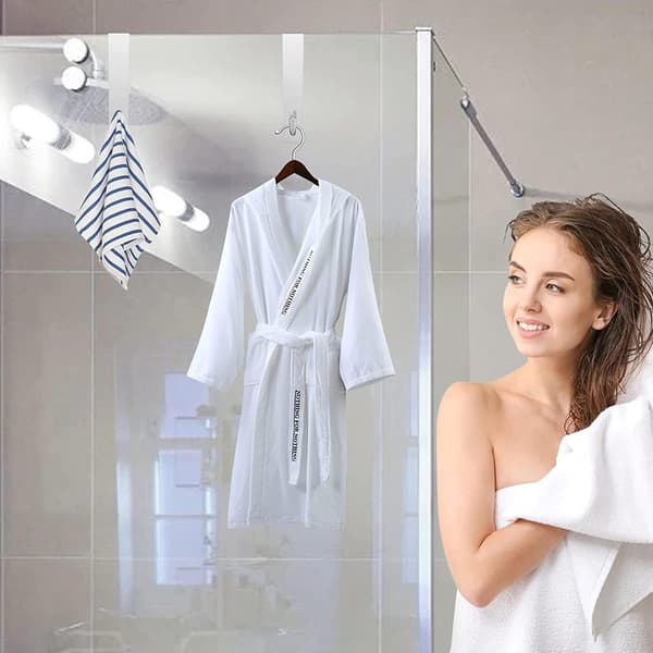 4 stk Dusjdørkroker, Rustfritt Stål, Ingen Boring, Håndkleholder