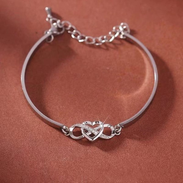 Infinity Armbånd Sterling Sølv Hjerte av Kjærlighet Justerbart Armbånd med, Smykker Bursdagsgave til Kone Mor