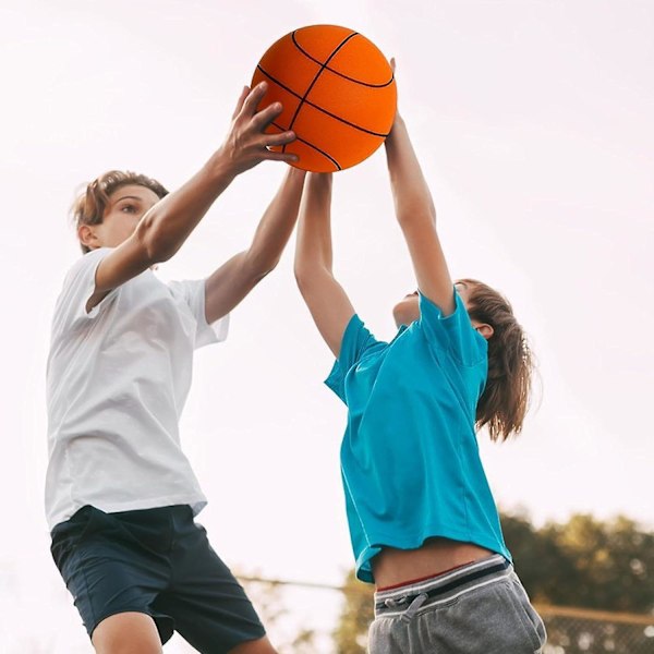 Stille basketball, stille ball, lavlydstreningsball for innendørs bruk, ubelagt skumball med høy tetthet, mikroporøs stille skumbasketball blå 24