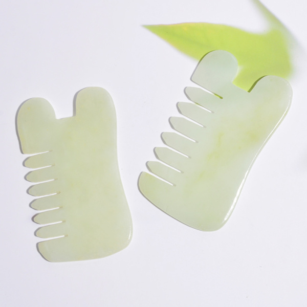 1 st Naturlig Jade Guashabräda Handgjord Fiskformad Guasha