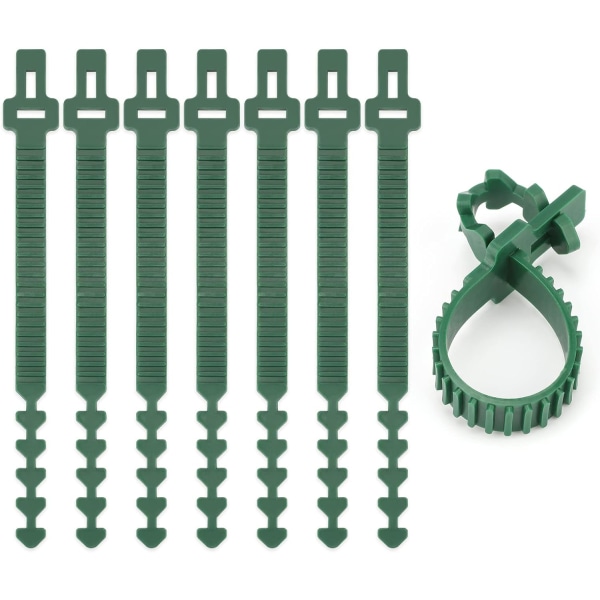 8 stk 24 cm Heavy Duty Myke Gummi Plantetrebånd Justerbare