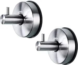 2-pack Sug 304 Rostfritt Stål Sugkopps Krokar - Avtagbara