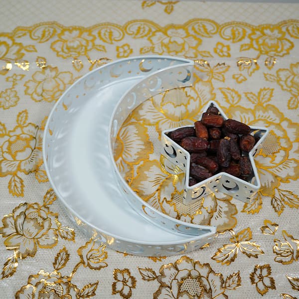 Ramadan och Eid Serveringsbricka - Måne och Stjärna - Rustik Dekoration