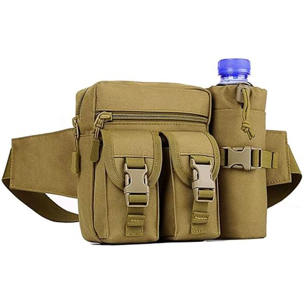 Taktisk Midjeväska med Vattenflaska Ficka Molle Fanny Bag