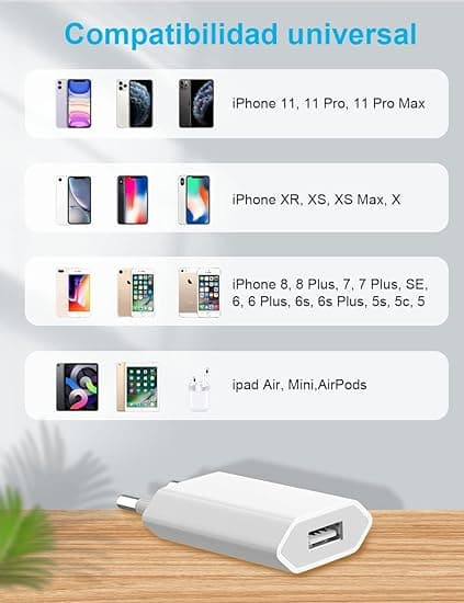 USB-OPLADER til Apple til iPhone 6, 7, 8, 10, 11, se, etc. 5V