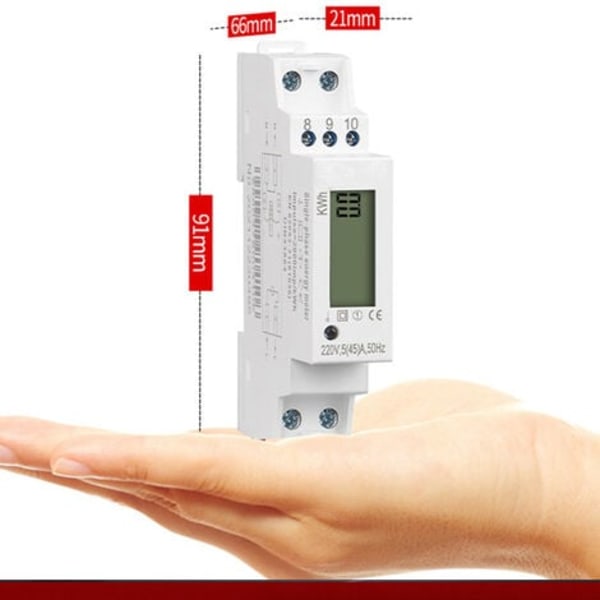 45 A ENFAS ELEKTRISK MÄTARE ENFAS LCD-DISPLAY MID