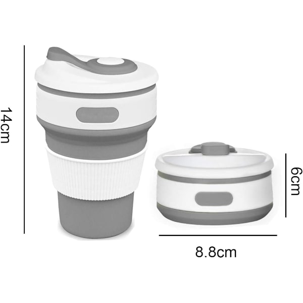 Hopfällbar Silikon Resemugg (Grå + Blå), 2 st Hopfällbara