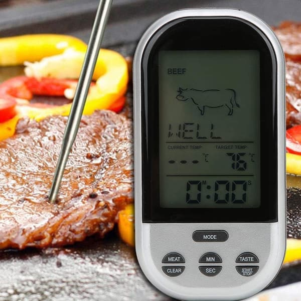 1 stk Trådløst BBQ Termometer Madtermometer med Sonde til