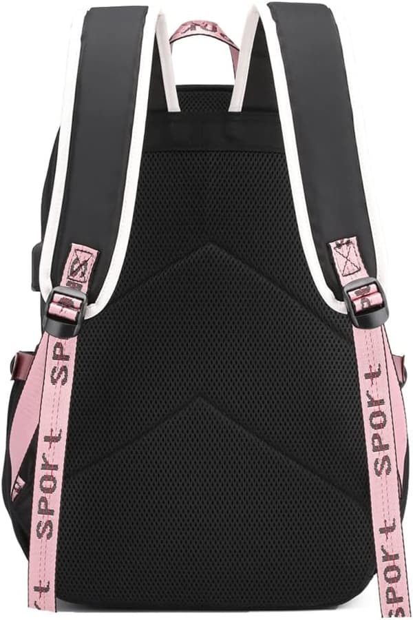 Kpop Ryggsäck Axelväska Messenger Bag Mode USB Laddningsryggsäck