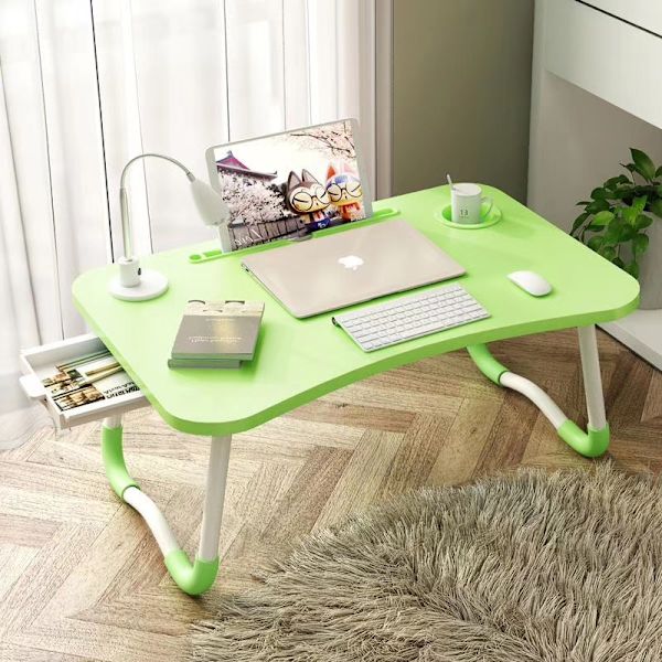 Laptopbord, Lille Kollegiebord, Seng med Laptopbord,