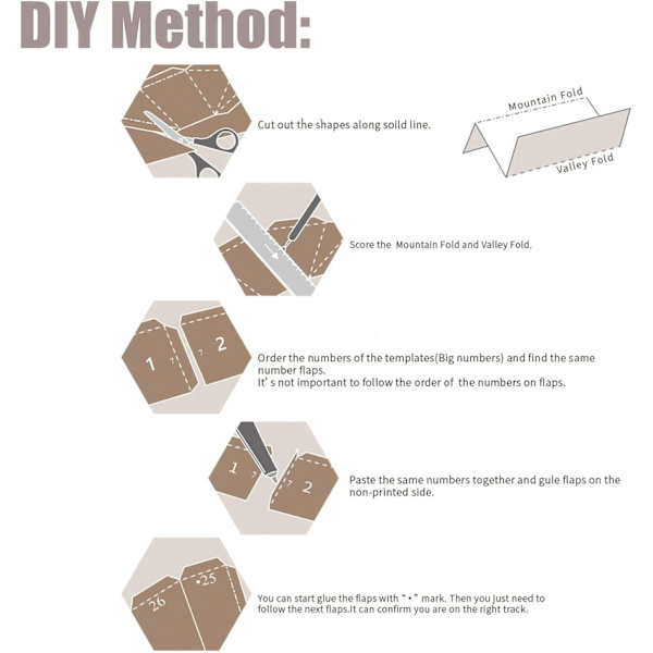 1 stk. 3D Origami Dyr DIY Kit, DIY Papir Statue Papir