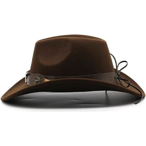Cowboyhatt för damer i kaffefärg, westernhatt, jazzhatt