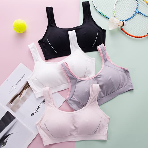 4-pack (M) Sportbehå för kvinnor, racerback, mesh, hög stöd, trådlös