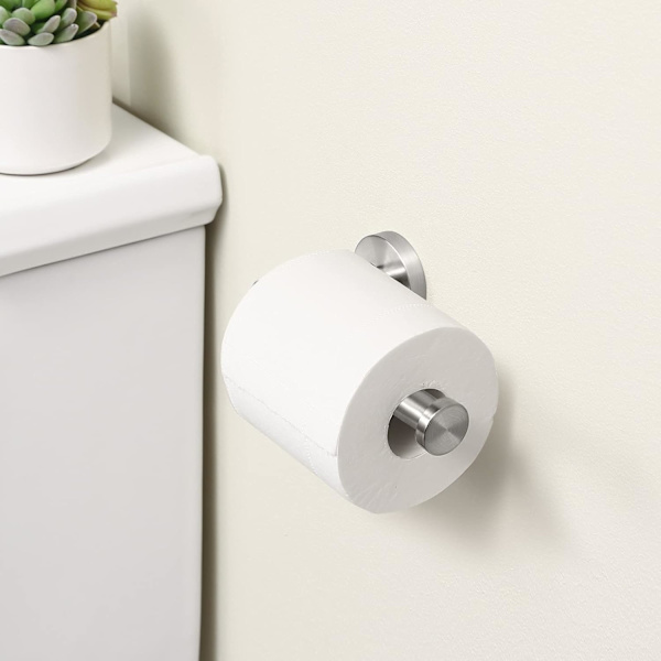 Toiletpapirholder i 304 rustfrit stål, børstet sølv væg