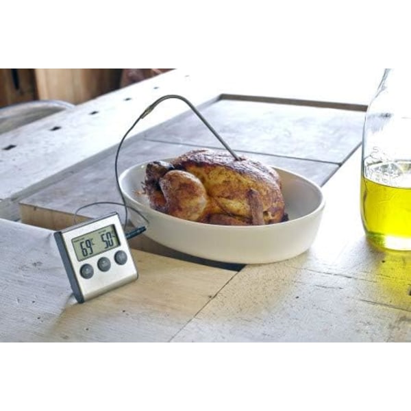 1 stk Magnetisk Digital Kjøtttermometer med Timer, Batteri