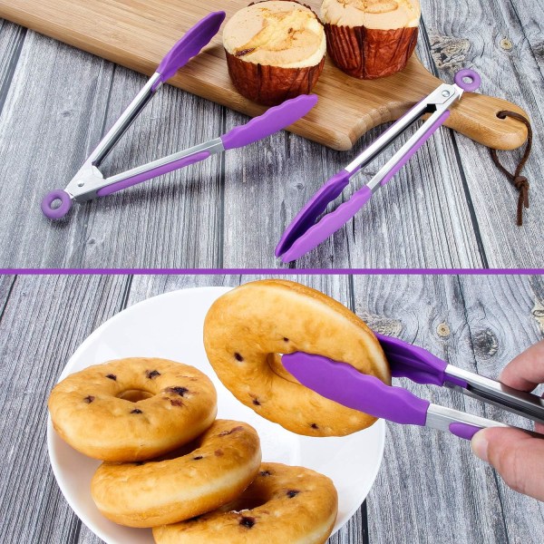 7\" Mini Silikon Serveringstänger Set om 3 - Lila