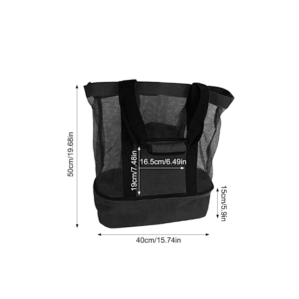 Strandtaske med Fint Masket Polyester Lynlås Bundopbevaring 1