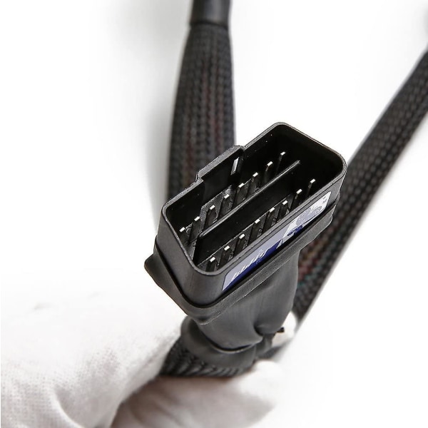 OBD II ODB2 Splitter 16-polig förlängningskabel Adapterone Point Two förlängningskabel Bil Datoranslutning Konverteringsplugg Hane och Hona 16-polig 30cm(b