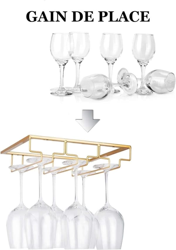 Vinglasstativ - Metal Under Cabinet Hængende Stemware Holder