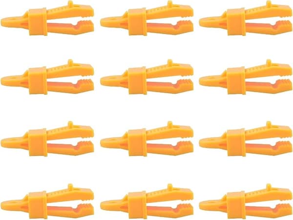 12-pack Tarpklämmor med Öglor, Plasttältklämmor för