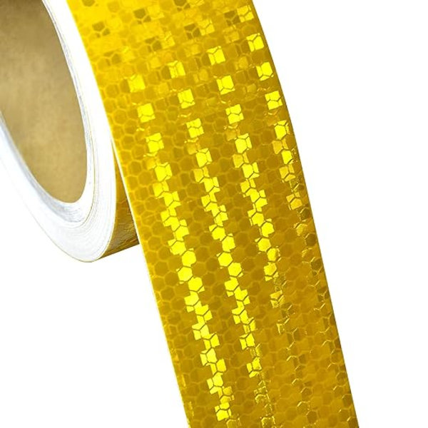 1 Rulle 5cm*38m Gul Sikkerhedstape Synlighed Reflektor Advarsel