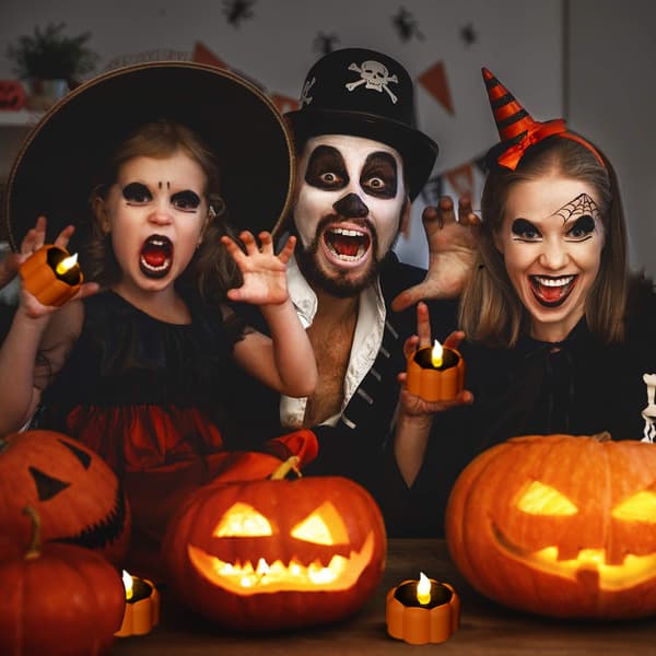 6 st Solcellslampor i form av pumpor för Halloween-dekoration