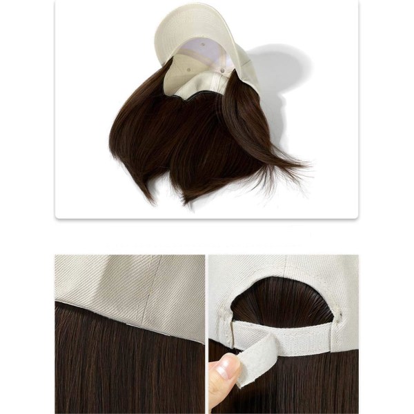 Baseball cap parykk hair extensions kunstig parykk damer