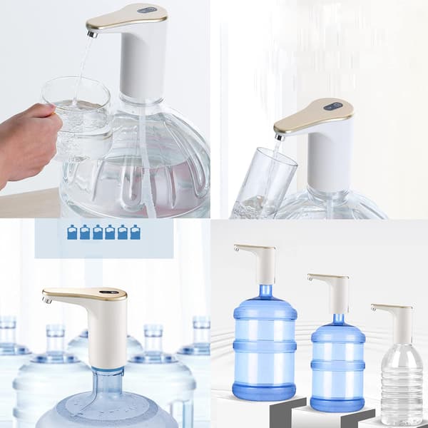 1 stk (gull) USB-ladet flaskevannpumpe, vanndispenser
