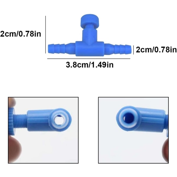 Akvarium Luftstyringsventiler til 0,5 cm ID Luftledningsslange Plastik