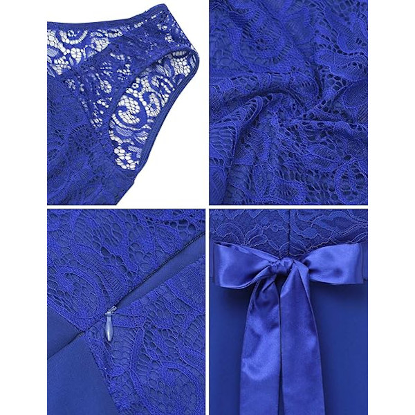 (l)sininen Naisten Cocktail- ja Prom-mekko Pin Up Pitsi Shifonki